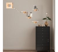 Pucaru Cat Wall Shelves and Hanging Perches, Climbing Frame Set, Indoor Cat Climbing Frame for Large Or Small Cats(6pcs)