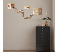 Pucaru Cat Wall Shelves and Hanging Perches, Climbing Frame Set, Indoor Cat Climbing Frame for Large Or Small Cats(9pcs)