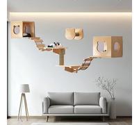 Pucaru Cat Wall Shelves,Cat Wall Climber, Wall-mounted Kitty Climbing Frame Set for Cats To Nap, Climb, Jump(10pcs)
