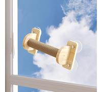 Pucaru DIY Cat Wall Rack, Wooden Cat Wall Suction Cup with Scratching Post, Platform, Hammock, Transparent Cabin, Suitable for Indoor Glass Tiles(42 * 20cm)