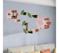 Pucaru Flower-shaped Cat Shelves for Wall, Wooden, DIY Cat Wall Rack Set, Let Cats Climb To Their Heart's Content(9pcs)