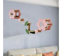 Pucaru Flower-shaped Cat Shelves for Wall, Wooden, DIY Cat Wall Rack Set, Let Cats Climb To Their Heart's Content(7pcs)