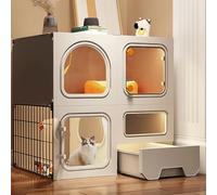 Pucaru Indoor Cat Cage Enclosures, Detachable Cat Playpen, DIY 2/3 Tier Cat Kennels, Cat Villa, Easy to Assemble, Ideal for 1-2 Cat(71x46.5x71cm)