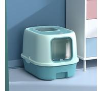 Pucaru Large Capacity Pet Litter Box, Fully Enclosed Cat Litter Box, Drawer Cat Toilet, Flip Cover Design, Splash-proof, Easy to Clean(Green)