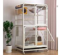 Pucaru Large Cat Cage Indoor/outdoor, Heavy Duty Cat Crate, Cat Enclosure, Multi-storey Space Cat Villa, Cat Condo with Wheels(White,78x54x138cm)