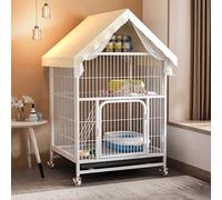 Pucaru Square Tube Cat Cage, 2 Tier Cat Enclosures, Cat Playpen, with Storage, Reinforce the Eaves Cat Villa, for 1-2 Cats, Rabbit(78x55x140cm)