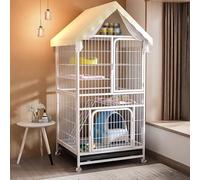 Pucaru Square Tube Cat Cage, 2 Tier Cat Enclosures, Cat Playpen, with Storage, Reinforce the Eaves Cat Villa, for 1-2 Cats, Rabbit(78x54x177cm)