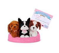 Pucci Pups - Adopt-a-Pup - Cocker Spaniel, Boston Terrier, Beagle - Plush Toy Dogs with Dog Bed - Plush Dog for Kids 2+ Years