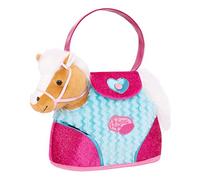 Pucci Pups by Battat - Beige Horse with Blue Stripes and Pink Pony Bag - 6 Piece Gift Set