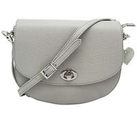 Puccio Pucci Women's TRLBC100078 Leather Bag, Light Gray, 23x15x7