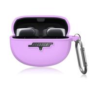 PUCGUE Bose Ultra Open Soft Silicone Case for Bose Open ore Wireless Earbuds, Shockproof Protective Case with Carabiner, Front LED and Visible Logo (Purple)