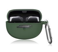 PUCGUE for Bose Ultra Open Earbuds Case Cover, Soft Silicone Case for Bose Open Ear Wireless Earbuds, Skockproof Protective Cover with Carabiner, Front LED&Logo Visible (Green)