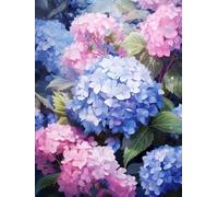 PUCHEN 5D Diamond Paint Kit, Beautiful Hydrangeas,L,50 * 70cm DIY Crystal Embroidery Painting, Full Drill Diamond Cross Stitch Painting, Colorful Paintings Pictures Art Craft for Home