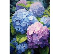 PUCHEN 5D Diamond Painting Kits for Adults, Beautiful Hydrangeas,K,50 * 70cm DIY Full Drill Diamond Art Kits, Diamond Art Painting for Beginners Kids Crystal Arts Crafts for Home Wall Decor