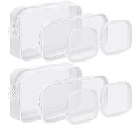 Puchifoda 8 Pcs Mesh Makeup Bag Nylon Zipper Pouch Clear Small Mesh Bags Travel Toiletry Bag Makeup Brush Holder Purse Organizer Pouches, White, Small, Large, Medium, Mesh Make Up Bag