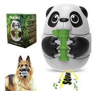 PuchoⓇ Durable Squeaky Rubber Dog Toy. Milk-Flavoured Toothbrush Ball for Mild & Friendly Chewers. Natural Rubber Chew Toy. Elegantly Gift-Boxed Cute Panda for Any Occasion. Medium to Large Dogs.