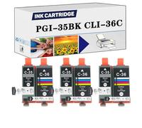 PUCIO Compatible for Canon PGI-35BK CLI-36C PGI-35 CLI-36 PGI35 CLI36 Ink Cartridge High Capacity 12.5ML Replacement To Use With IP100B IP100 IP110 Printers 3 sets