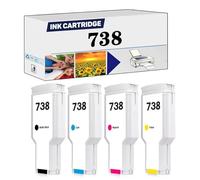 PuCio Compatible Ink Cartridge Replacement 738 738XL Suitable for HP DesignJet T850 T950 Ink Printer 4color