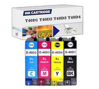 PuCio Compatible T40D1 T40D2 T40D3 T40D4 Ultra Ink Standard Capacity Ink Cartridges, Work for Epson SC-T2100 SC-T3100 SC-T3100M-MFP SC-T3100N SC-T3100x SC-T5100 SC-T5100M 4color