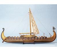 PUCIO Pre-Built Model Watercraft Classic Wooden Scale Sailing Boat Wood Scale Ship 1/50 Viking Ships Scale Assembly Model Ship Building Kit Scale Boat