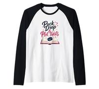 Puck Drop & Plot Twists Hockey Romance Reader Vibes Raglan Baseball Tee