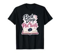 Puck Drop & Plot Twists Hockey Romance Reader Vibes T-Shirt