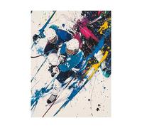 Puck Paint by Numbers for Adults Sports Painting by Numbers for Adults, Art Supplies with Color Canvas for Painting 16x12Inch 36 Colors of Acrylic Paint and Brush, Wall Art for Room Decor 2YH-11236