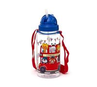 Puckator 450ml Children's Shatterproof Water Bottle Adoramals London - Reusable Insulated Active Water Bottle Flask For Girls And Boys With A Carry Handle & Straw - Bpa Free - For School Nursery