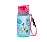 Puckator Adoramals Axolotl Pop Top 350ml Shatterproof Bottle - Reusable Insulated Active Water Bottle Flask For Girls And Boys With A Carry Handle & Straw - Bpa Free - For School Nursery