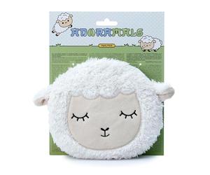 Puckator Adoramals Farm Sleepy Sheep Round Microwavable Plush Wheat & Lavender Heat Pack - Heating Pads Hot Heat and Ice Cold Cool Pack Packs Bag for Sport Injuries Knee Back Pain Bed Warmer Wellness
