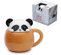 Puckator Adoramals Panda Peeping Lid Ceramic Lidded Animal Tea Coffee Mug Funny Home Accessories Cute Gifts for Girlfriend Large Mugs for Men Women Hot Drinks Cute Cups Presents Secret Santa Gift