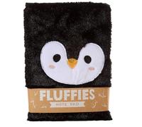 Puckator Adoramals Penguin Fluffies Plush A5 Notebook - School Teacher Student Homework Study Planner Notepad - Collage University Essentials Journals Planners - Jotter Uni Gifts Stationery Supplies