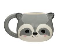 Puckator Adoramals Raccoon Head Ceramic Shaped Tea Coffee Mug - Funny Home Accessories Cute Gifts for Girlfriend Large Mugs for Men Women Hot Drinks Cute Cups Presents Secret Santa Gift Cup Set