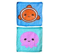 Puckator Adoramals Sealife Octopus and Clown Fish Compressed Travel Towel Backpacking Traveling Essentials Essential Hangover Kit Holiday Travel Camping Must Haves Accessories Face Expandable Towels