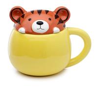 Ceramic Mug with Shaped Lid - Tiger - Sweet Animals