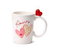 Puckator Amore Hearts Ceramic Shaped Handle Mug SMUG415 | Acotis - Ceramic