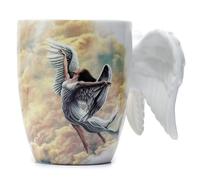 Puckator Angel Wings Ceramic Shaped Handle Mug with Decal - University Essentials - Cute Gifts for Girlfriend - Large Mugs for Men Women Hot Drinks - Cute Cups Presents - Secret Santa Gifts - Cup Set