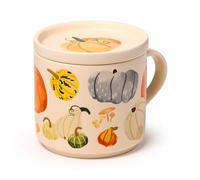 Puckator Mug & Coaster Lid Set Autumn Harvest - Porcelain, Funny Home Gift for Girlfriend, Large