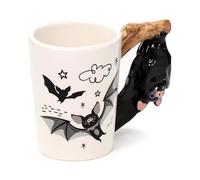 Puckator Bat Ceramic Shaped Handle Mug - Funny Home Accessories - Cute Gifts for Girlfriend - Large Mugs for Men Women Hot Drinks - Cute Cups Presents - Secret Santa Gift - Cup Set