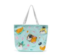 Puckator Bean & Co Cats Beach Bag - Beach Essentials - Summer Beach Bag - Beach Tote Bag - Shoulder Bag - Hobo Bucket Bag - Summer Essentials - Handbag - Holiday Bags For Women