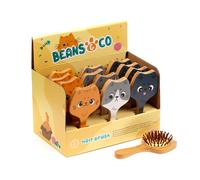 Puckator Beans & Co Cats Bamboo Hair Brush BRU38 | Acotis - Wood / Bamboo