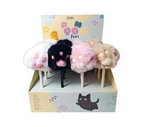 Puckator Beans & Co Cats Fine Tip Pom Pom Pen with Fluffy Paw Topper - Pen Stationary Set - Cool Fancy Pack of Pens Black For Office Writing College Uni Essentials Back to School Supplies Non Smudge
