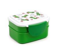Puckator Minecraft Creeper & TNT Clip Lock Stacked Bento Lunch Box with Cutlery - Lunchbox with Multi Compartments - Small Food Containers - Lunchbox for Adults and Kids - Girls Boys Lunchbox