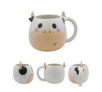 Puckator Black and White Cow Head Ceramic Shaped Mug - Funny Home Accessories - Cute Gifts for Girlfriend - Large Mugs for Men Women Hot Drinks - Cute Cups Presents - Secret Santa Gift - Cup Set