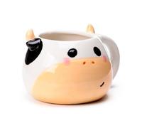 Puckator Black and White Cow Head Ceramic Shaped Mug - Funny Home Accessories - Cute Gifts for Girlfriend - Large Mugs for Men Women Hot Drinks - Cute Cups Presents - Secret Santa Gift - Cup Set