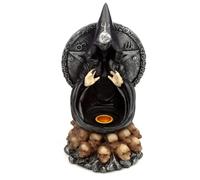 Puckator Black Magic Backflow Incense Burner - Home Zen Meditation Decor Accessories - Incense Waterfall Cone Burner - Spiritual Feng Shui Gothic Goth Relaxation Gifts Gift - Desk Ornaments