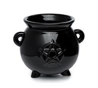 Puckator Black Witches Cauldron Shaped Ceramic Indoor Freestanding Planter Plant Pot - Decorative Plant Pots - House Plant Basket Pot Gifts - Home Decoration Gift - Planters For Women - Flowerpot