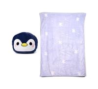 Puckator Blankeazzz Adoramals Nico the Penguin 2-in-1 Plush Travel Pillow & Blanket - Travel Long Haul Flight Plane Essentials Accessories For Flying Women Kids Soft Warm Cozy Picnic Blanket Blankets