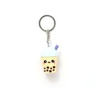 Puckator Boba the Bubble Tea Foodiemals 3D PVC Keyring - Mothers Day Gifts Key Ring Keyrings Tags - Cool Keyrings Hoop Clip Fobs - Funny Cute Car Men's Accessories Stuff For Men Women - Trinket