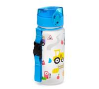 Puckator BOT215 Little Tractors Pop Top 350ml Shatterproof Reusable Children's Bottle with Infuser